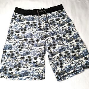 Vintage Anchor Blue Board Shorts Men's Small 90s Y2K Surf Skate Swim Trunks
